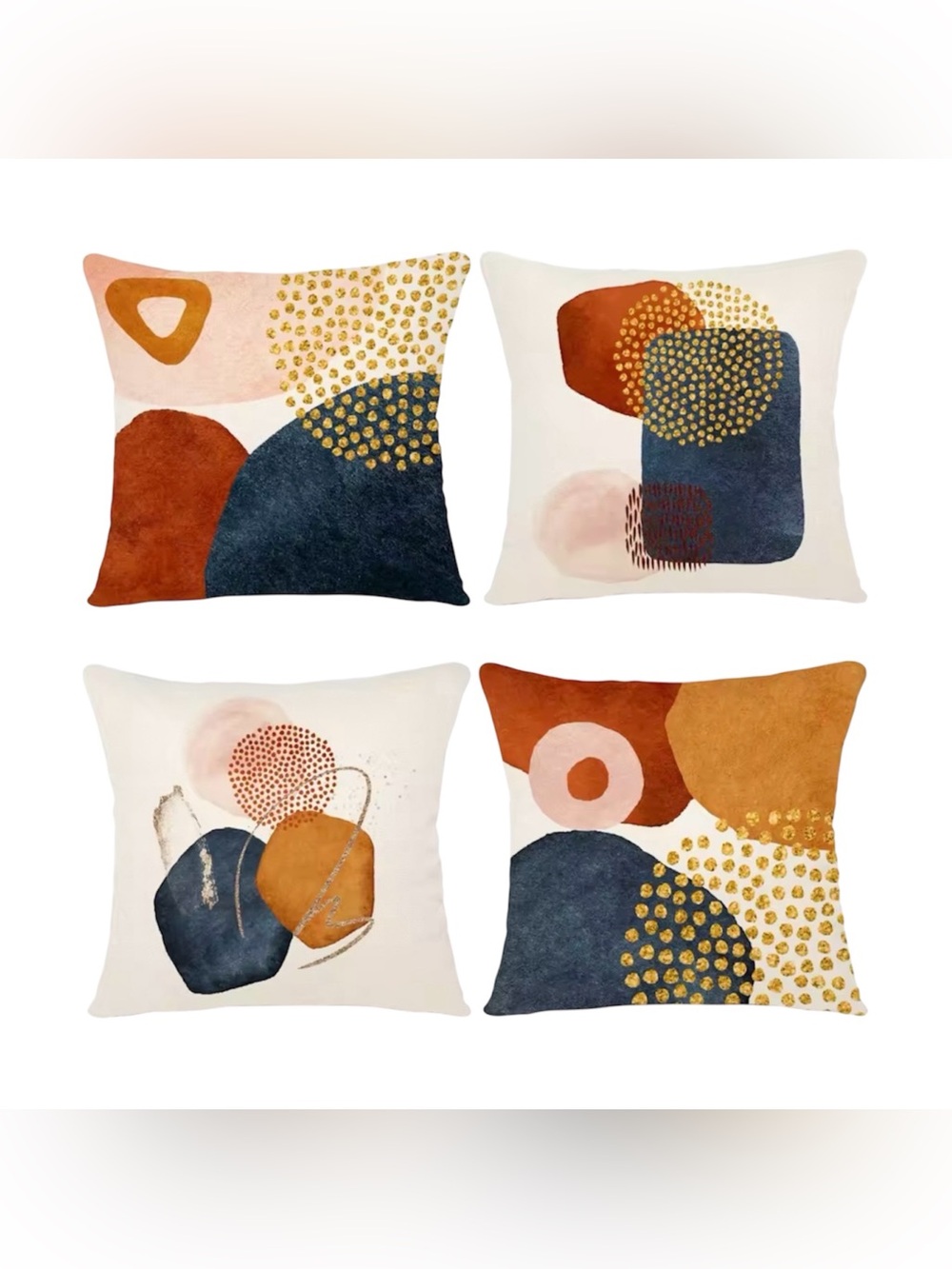 Abstract Geometric Throw Pillow Set - Multi-Color